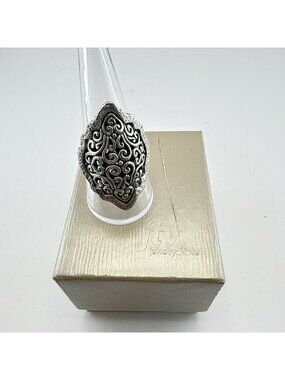 Sarda Sterling Silver Ring Filigree Caviar Pebbled Bali 925 Size 9 Statement